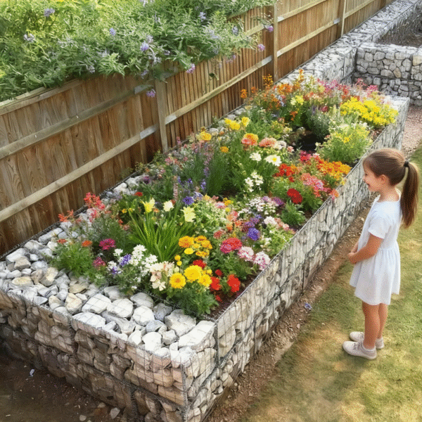 Rock Fence Panels Gabion Planter Box for Garden
