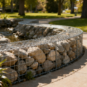 габионная клетка для сидения на заднем дворе