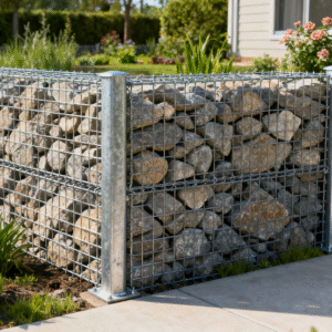 fence gabion, gabion columns,front yard wall