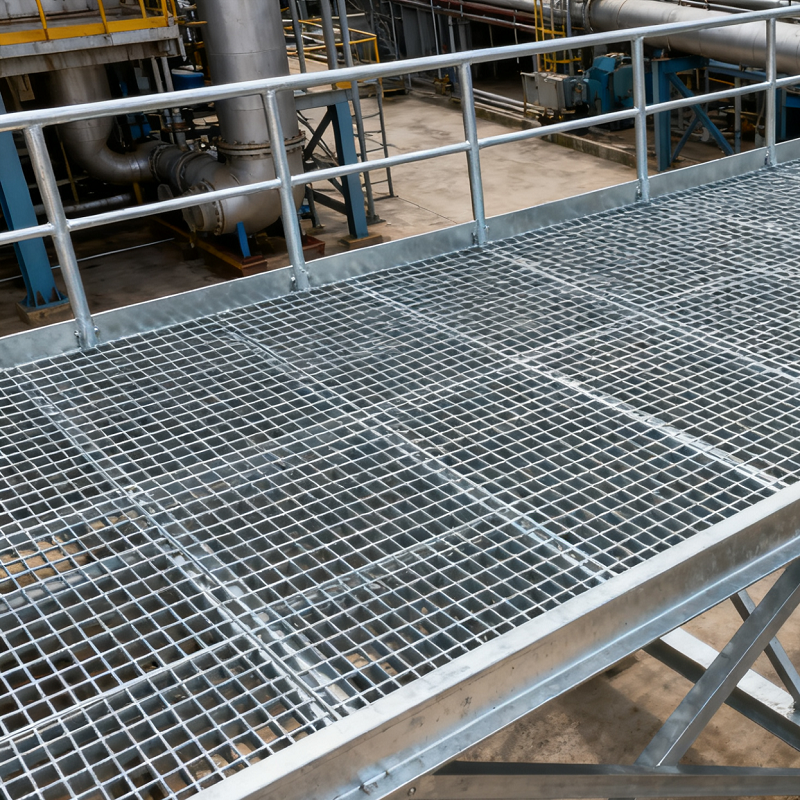 Galv GI HDG steel grating, industrial platform