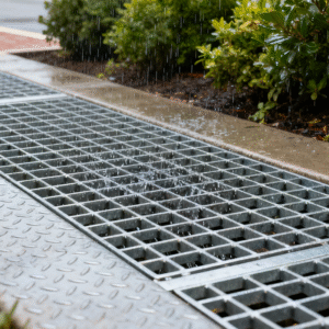 raindrain galvanised steel grating anti slip